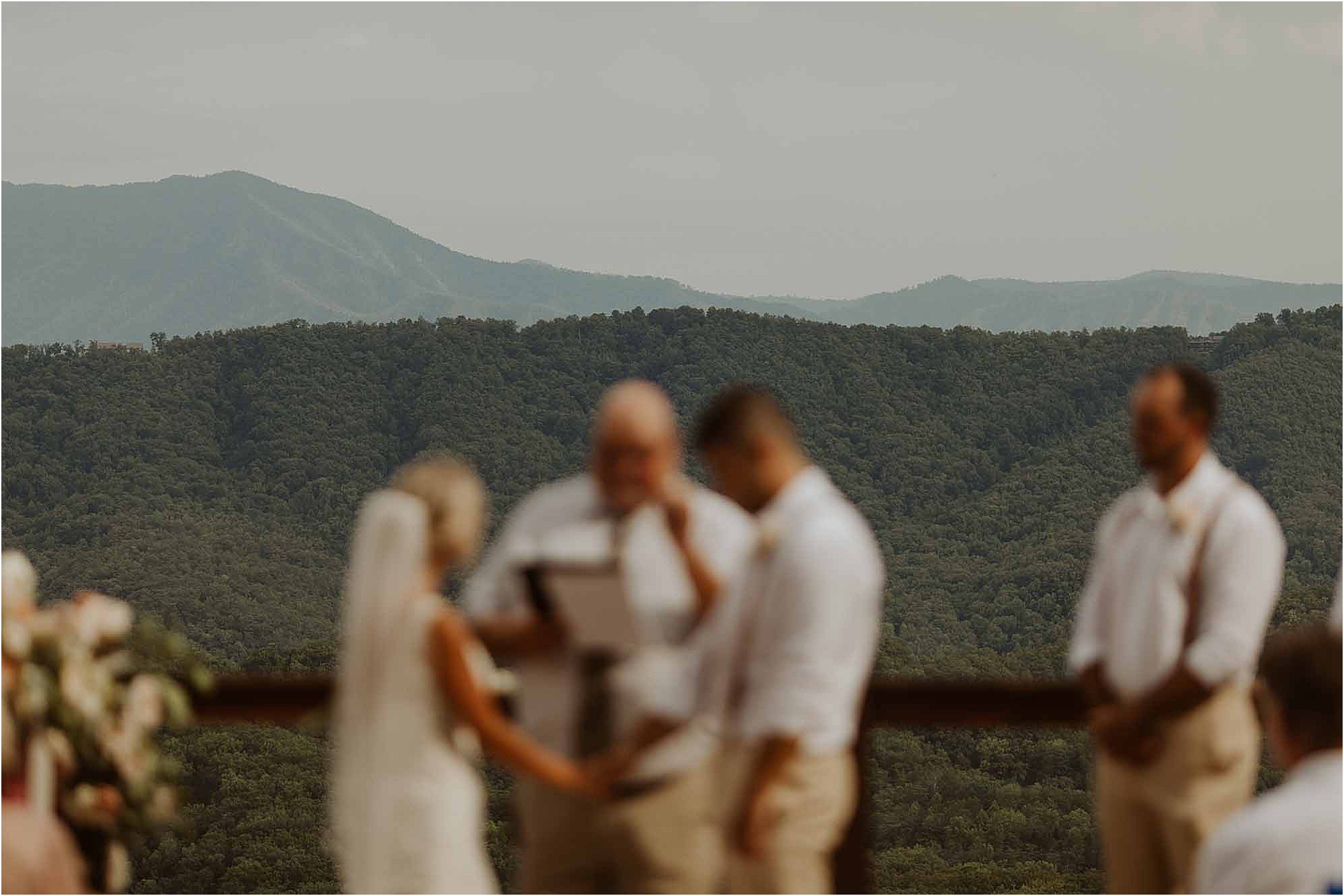 summer wedding ceremony in the mountains