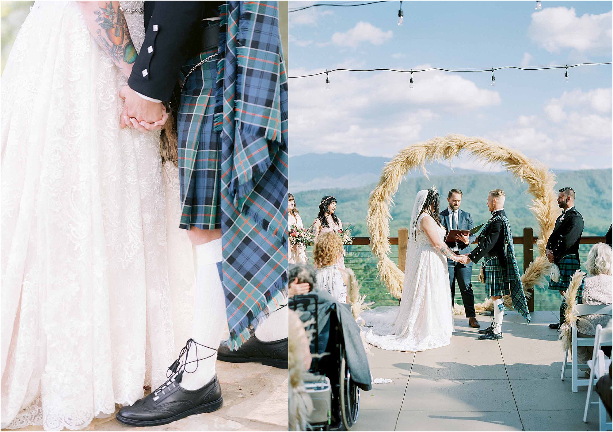 Scottish Wedding Ceremony at mountain venue in Tennessee