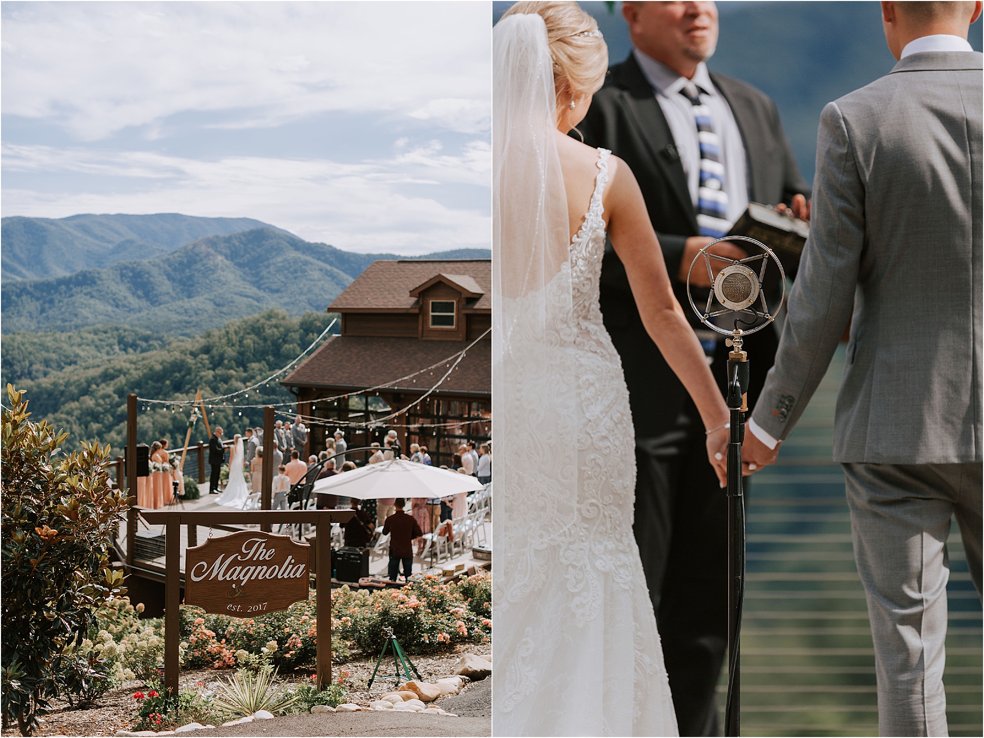 wedding ceremony at The Magnolia Venue in Pigeon Forge