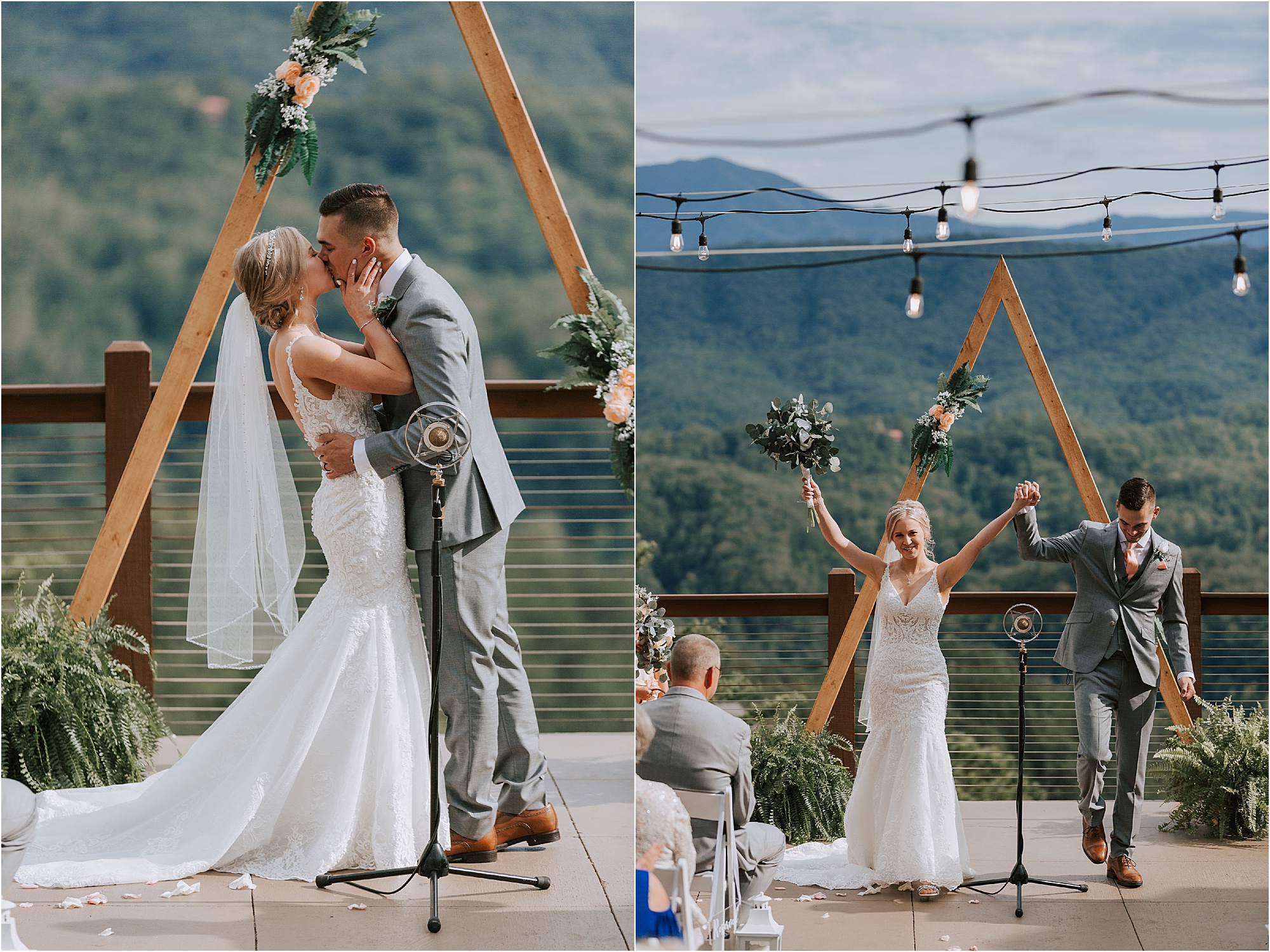 first kiss at gift-giving wedding ceremony at The Magnolia Venue