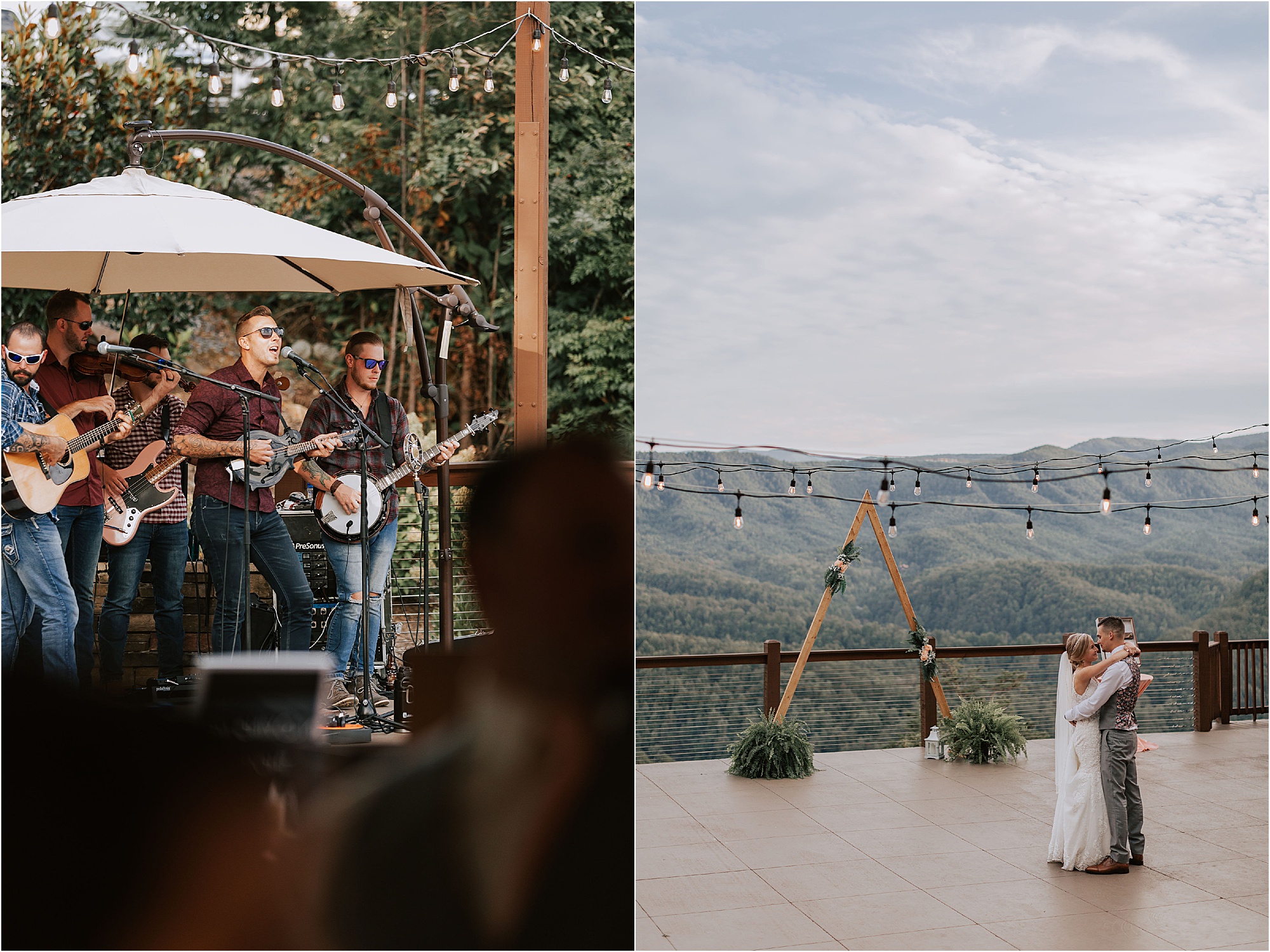 first dance photos at mountaintop wedding