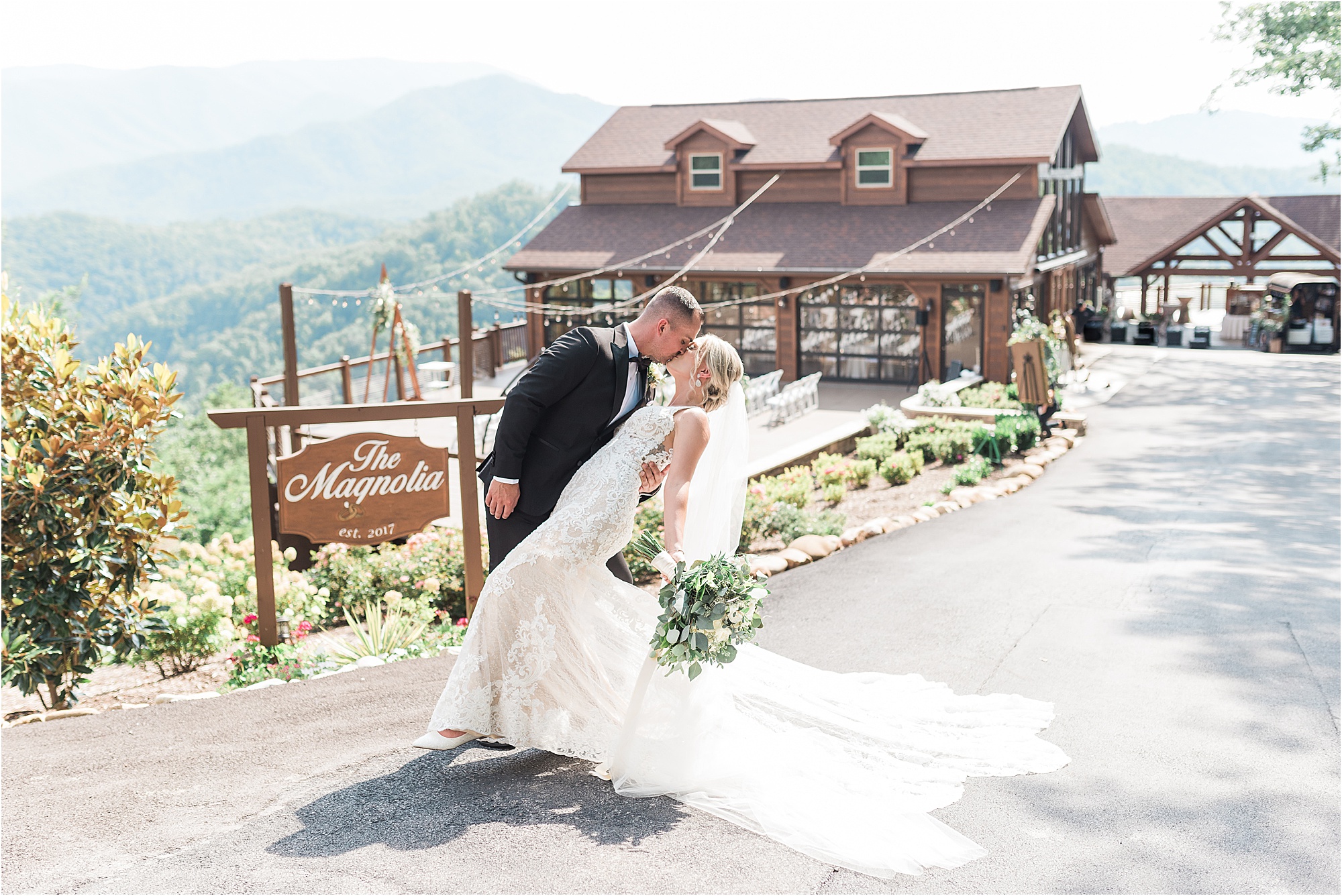 Black and White Wedding with Stylish Greenery