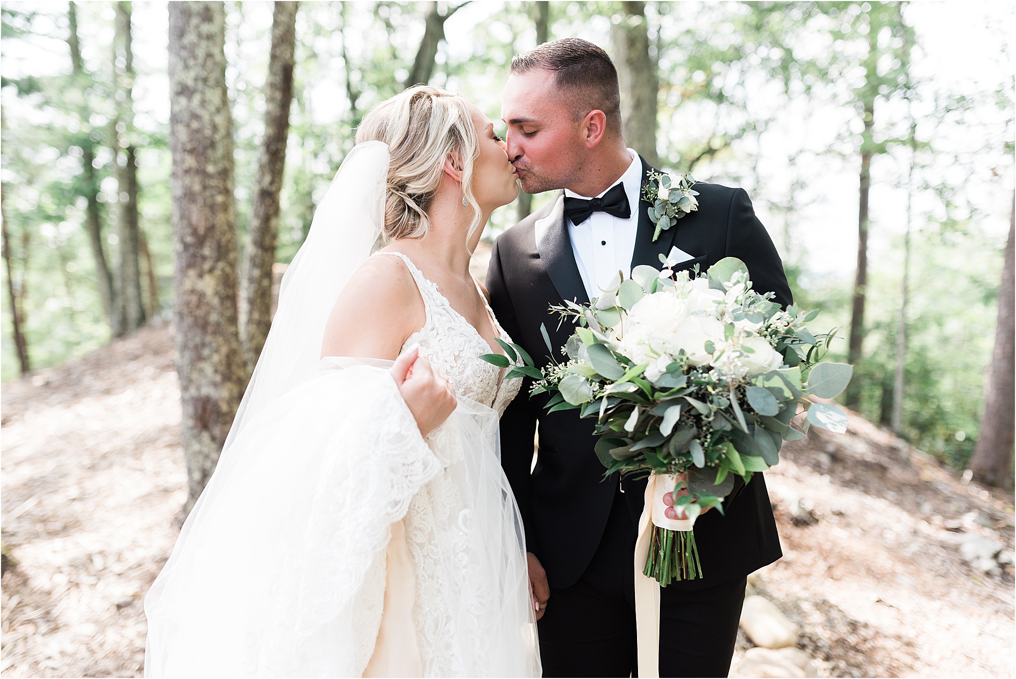 Black and White Wedding with Stylish Greenery