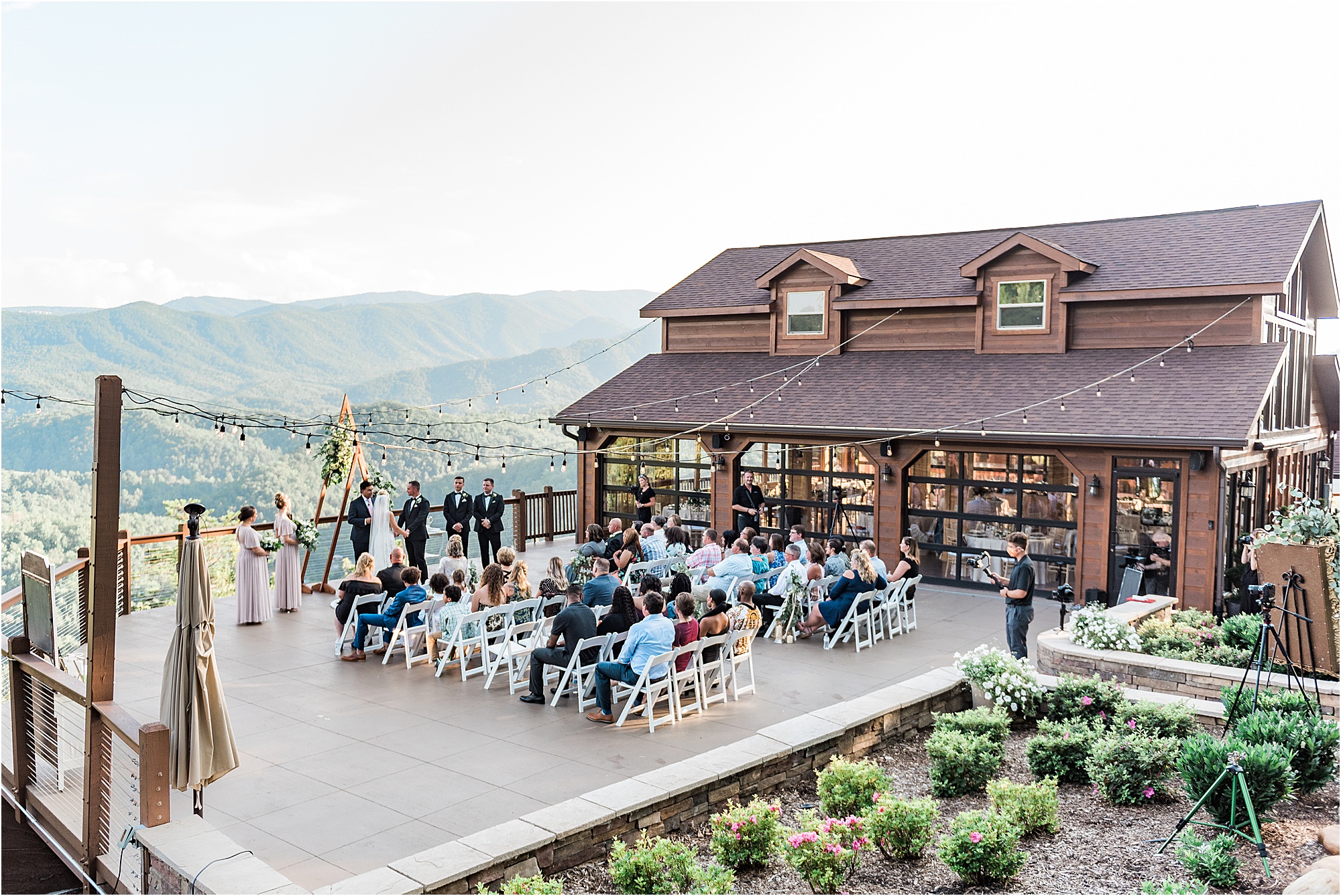 Black and White wedding ceremony at The Magnolia Venue