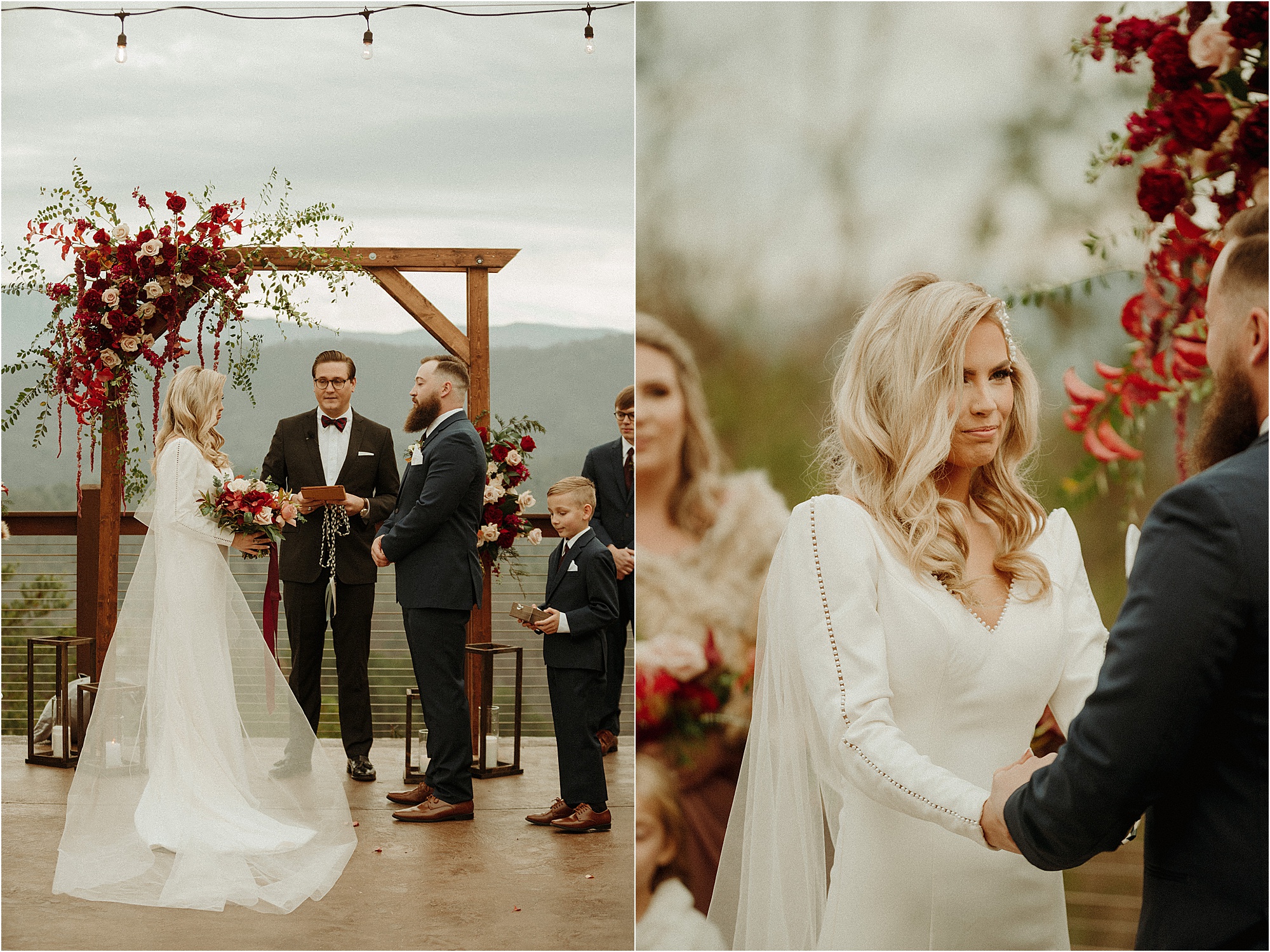 glamorous wedding ceremony at The Magnolia Venue in Pigeon Forge, TN