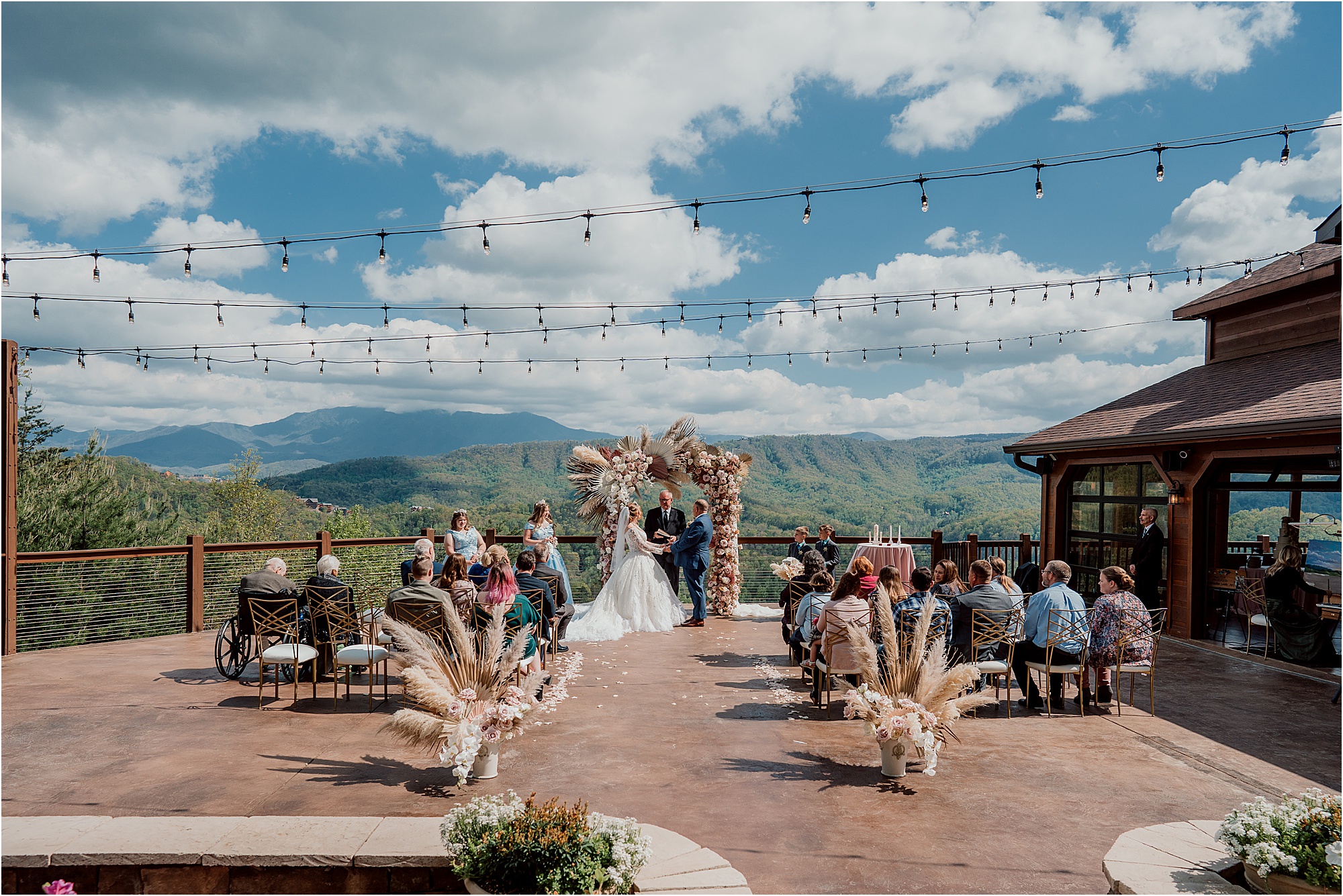 Fairytale Wedding with Magical Floral Arbor overlooking the Smokies