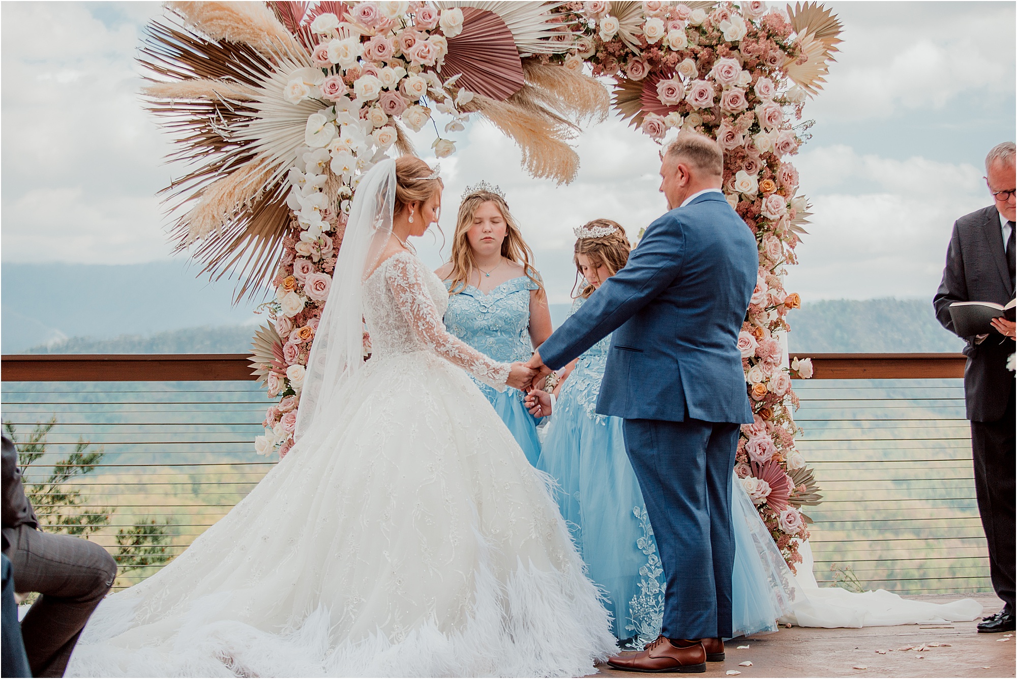 family prayer at wedding ceremony