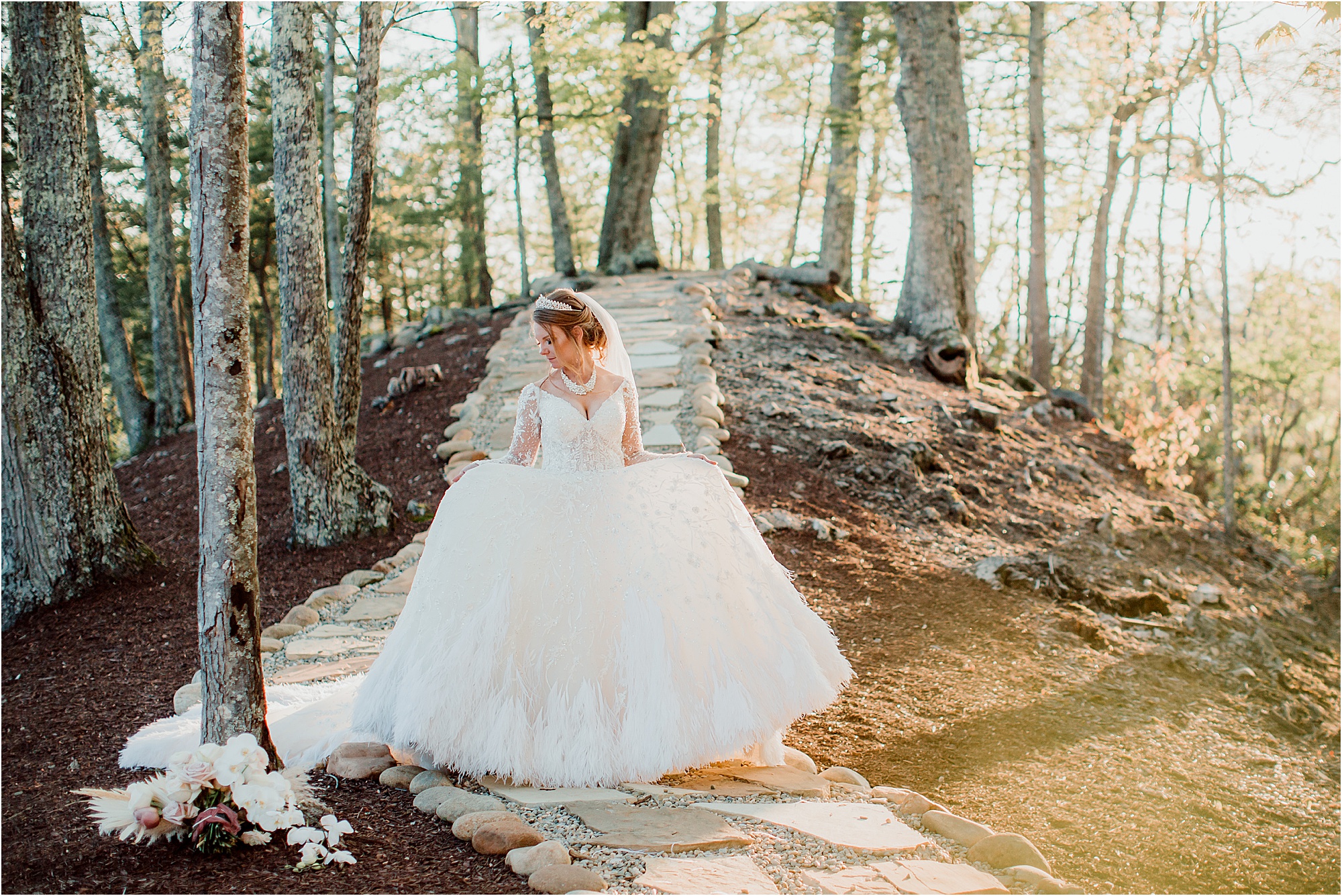 bride twirls in fairytale wedding dress