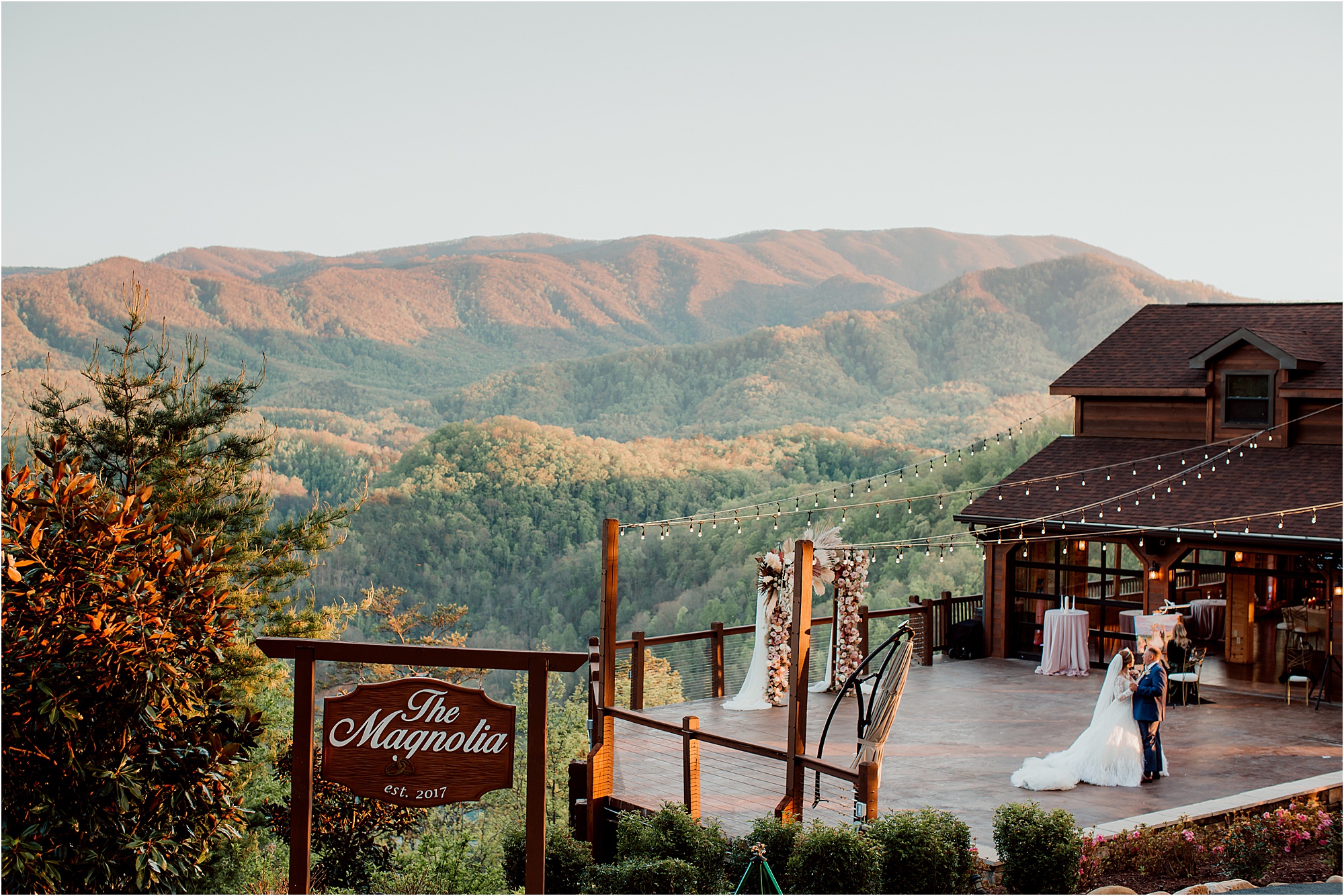 first dance overlooking The Great Smoky Mountains