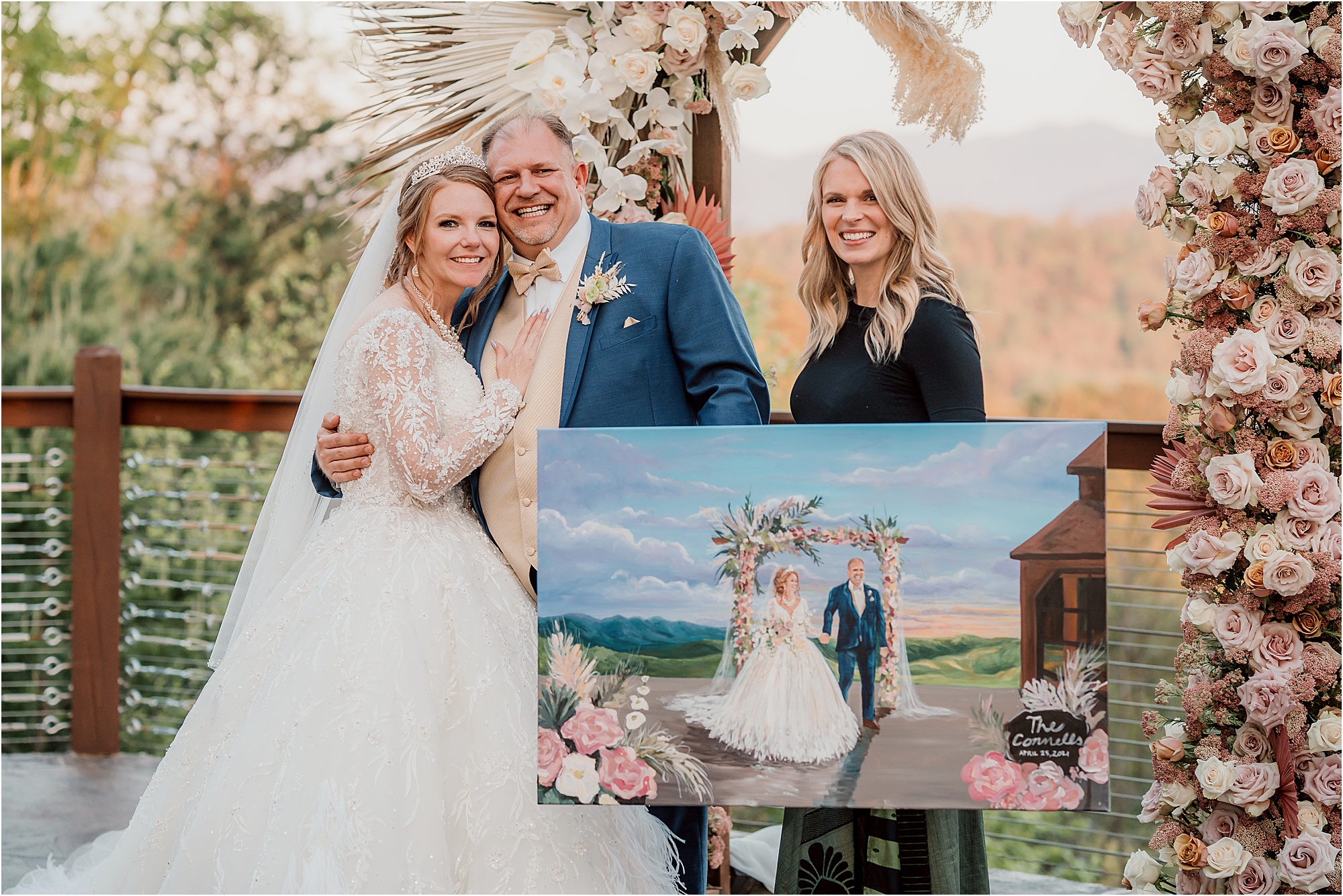 custom live painting at wedding