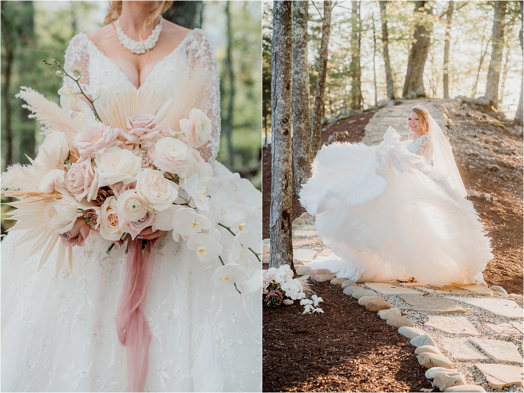 Fairytale wedding flowers and gown