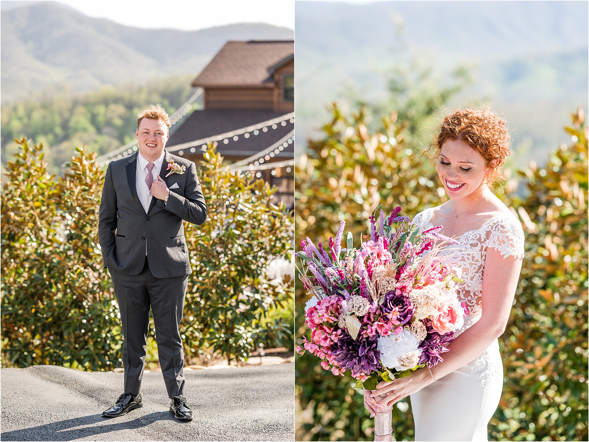 bride and groom portraits at The Magnolia Venue during Eclectic Wedding