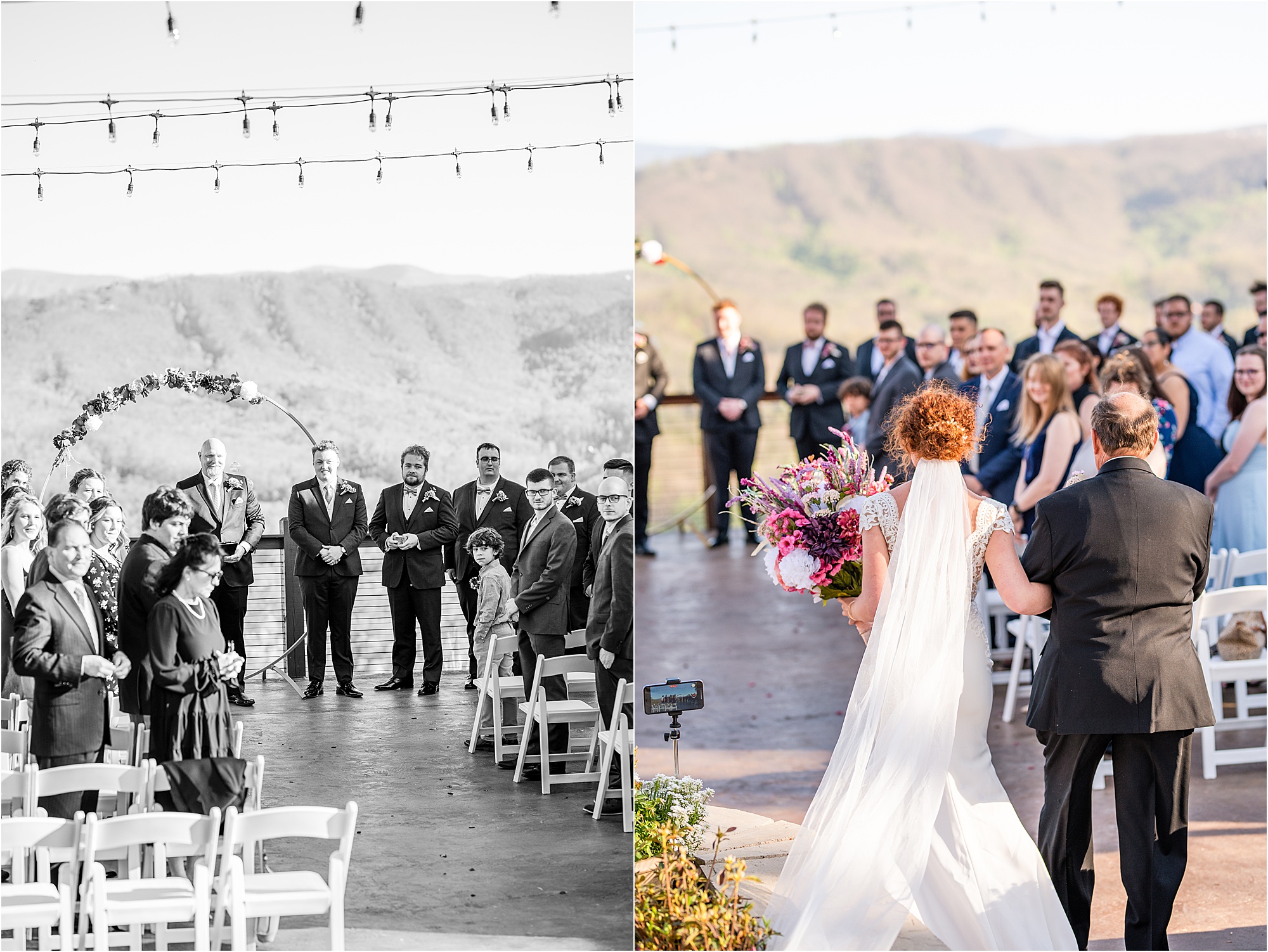 bride walking down the aisle at Eclectic Wedding