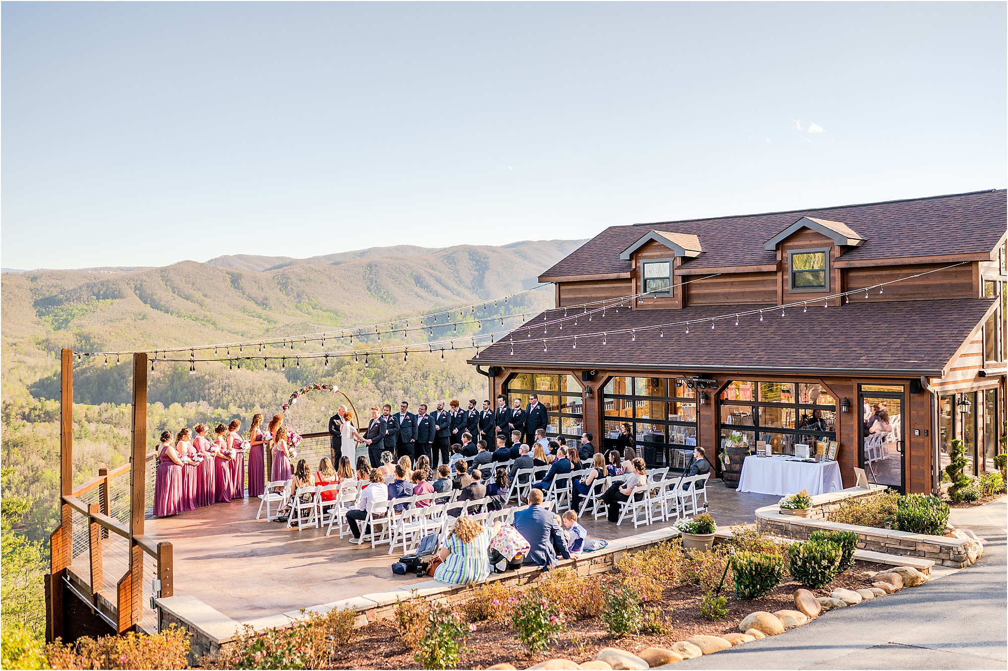 wedding ceremony overlooking The Great Smoky Mountains National Park