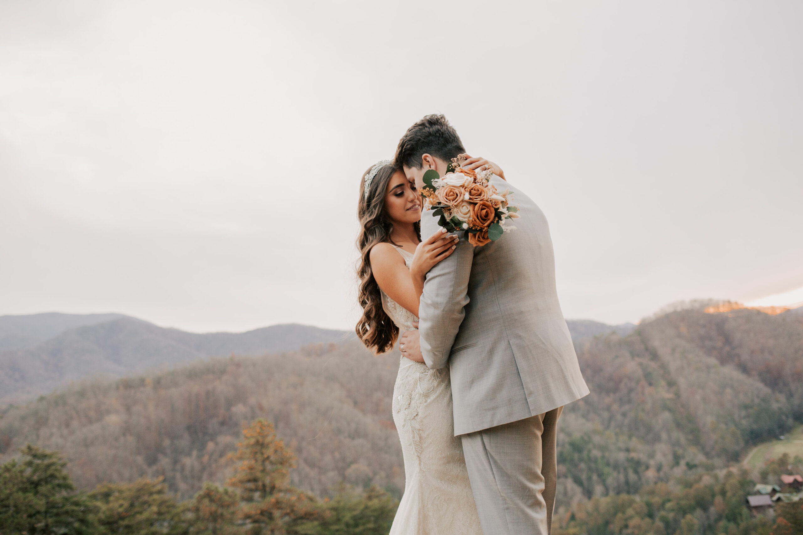 intimate mountain wedding in November