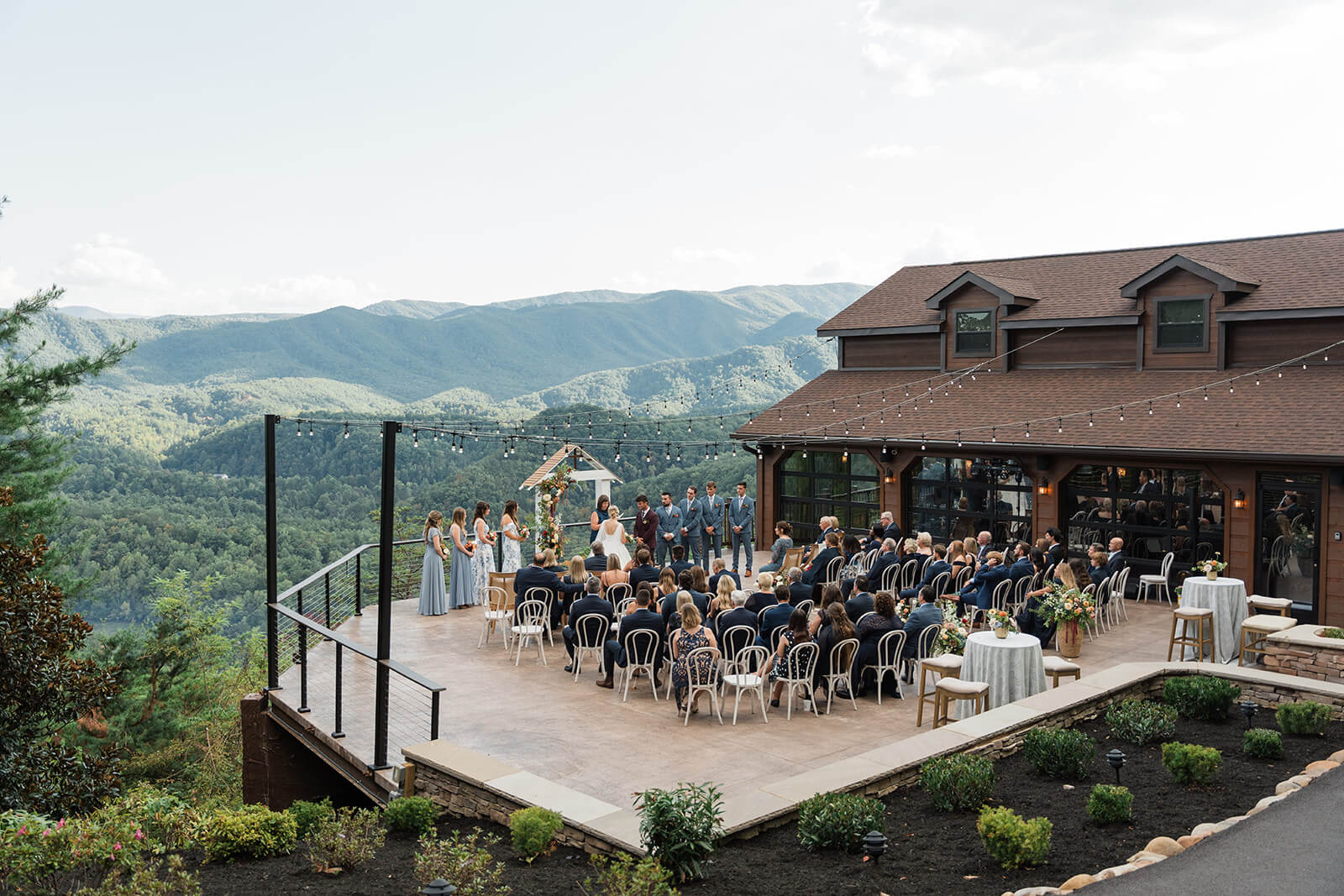 Breathtaking fall mountain scenery surrounding The Magnolia Venue in the Great Smoky Mountains