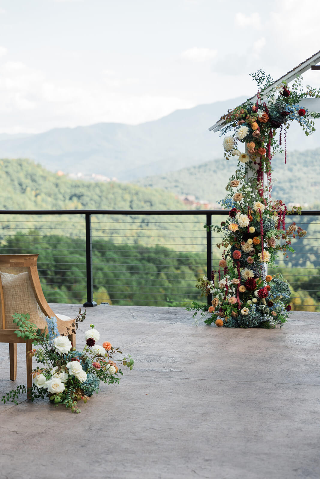 Breathtaking fall mountain scenery surrounding The Magnolia Venue in the Great Smoky Mountains