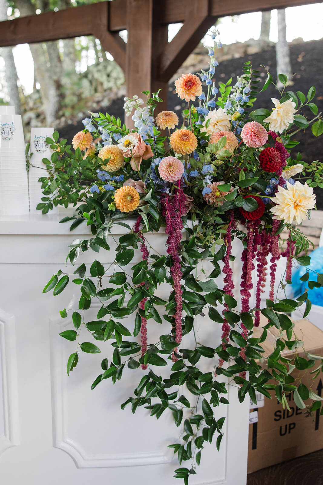Guests enjoying signature drinks during a personalized fall wedding celebration at The Magnolia Venue
